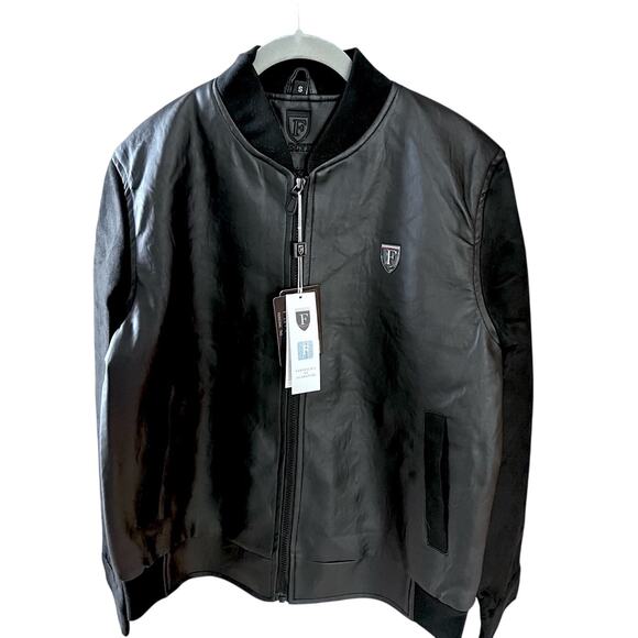 NWT F - COLLECTION faux leather and suede men's jacket ITALY EU S - Picture 1 of 9